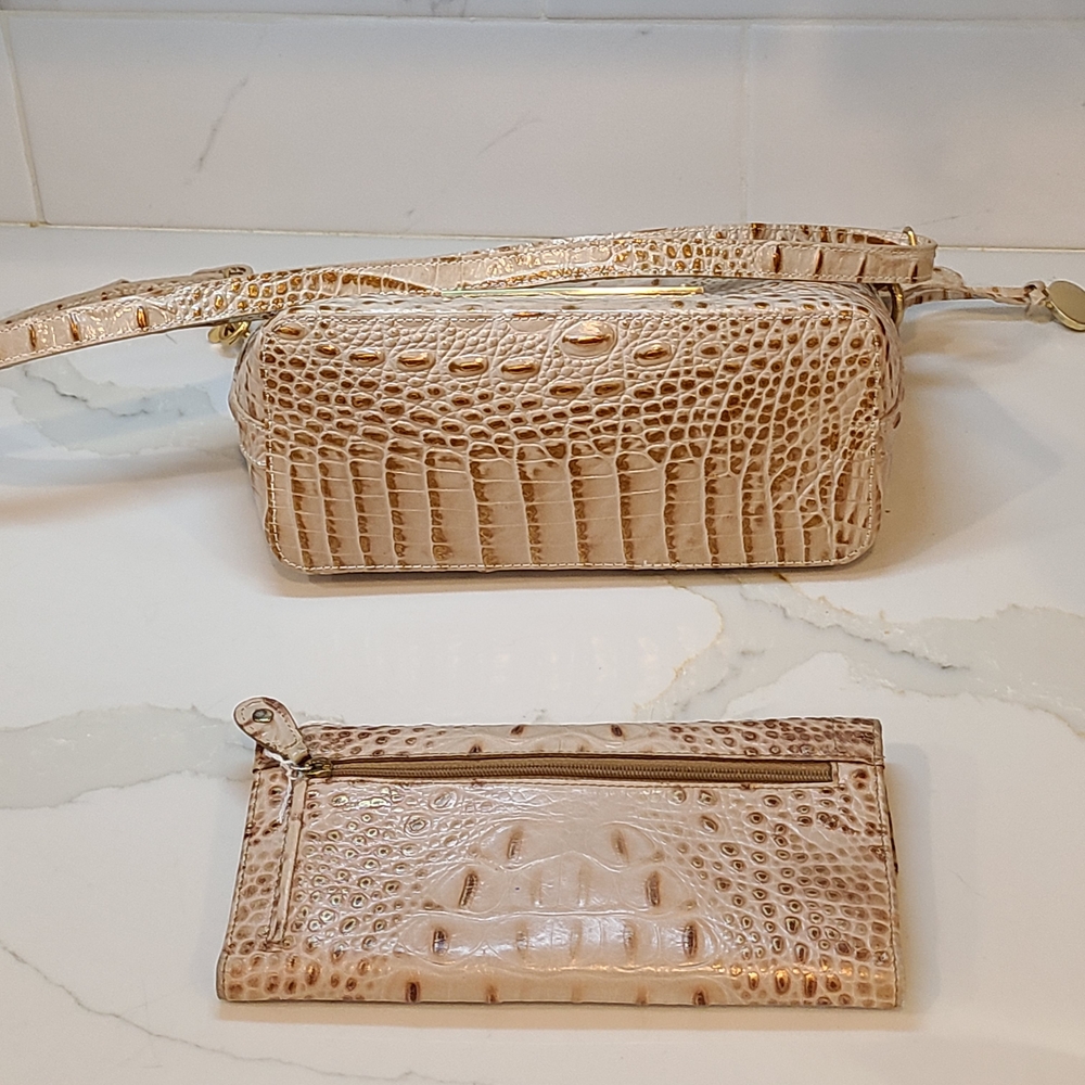 Brahmin Mini Duxbury With Trifold Matching Wallet In Champagne Melbourne - Picture 12 of 15